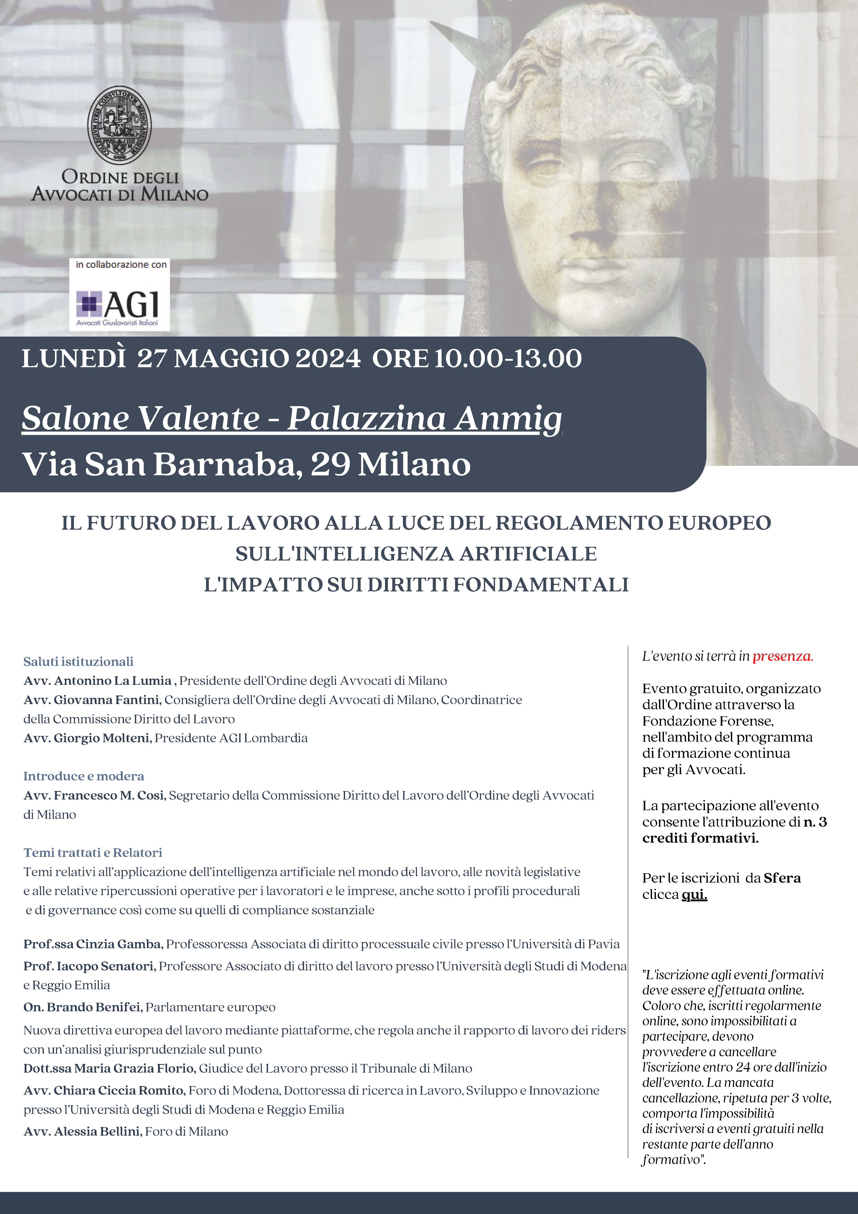 "IL FUTURO DEL LAVORO ALLA LUCE DEL REGOLAMENTO EUROPEO SULL'INTELLIGENZA ARTIFICIALE L'IMPATTO SUI DIRITTI FONDAMENTALI"